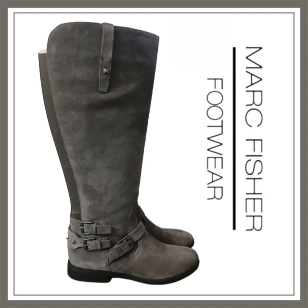 MARC FISHER Leather Knee High Riding Boots Size 6M